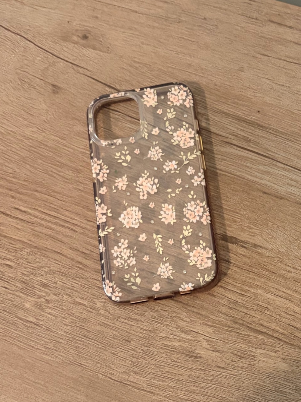 Onn. Pink Floral iPhone 13 Clear Case